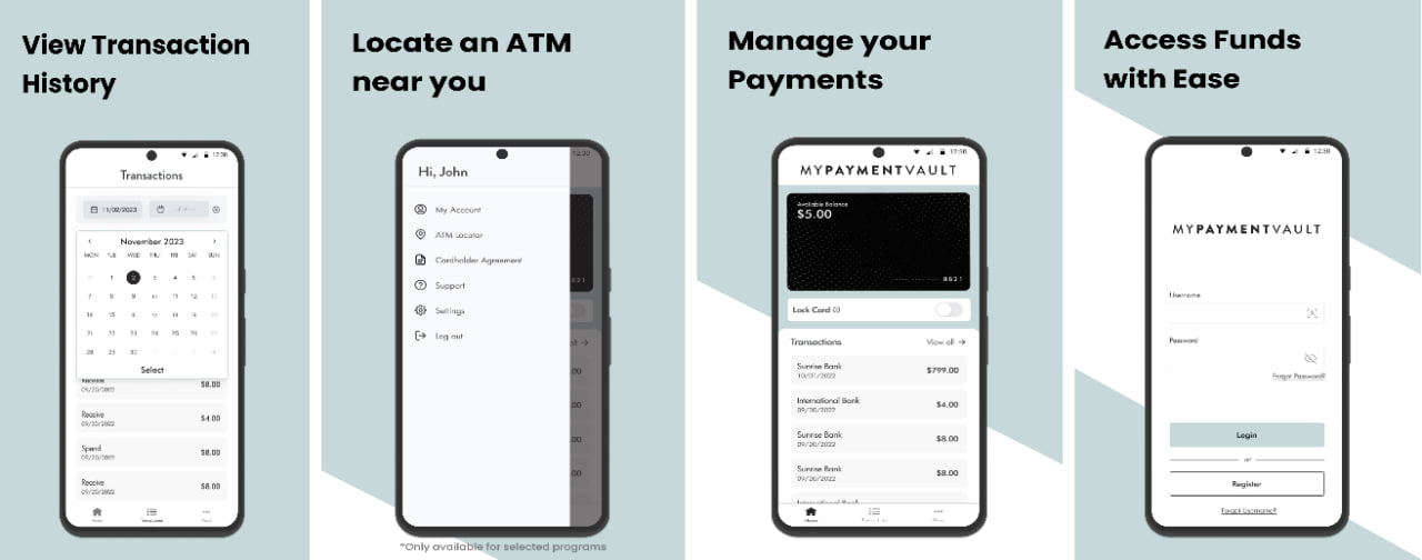 View Transaction History, Locate an ATM, Manage Payments, Access Funds with Ease using MyPaymentVault
